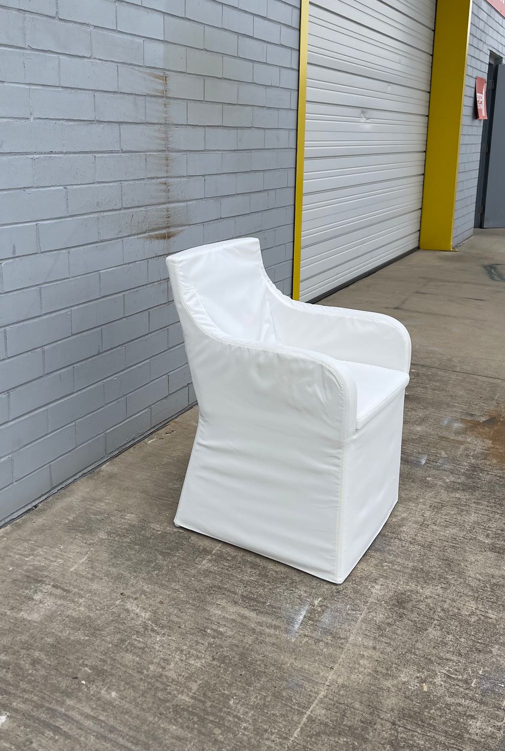 Biana Outdoor Slipcovered Chair-White Last one No Other Dics.