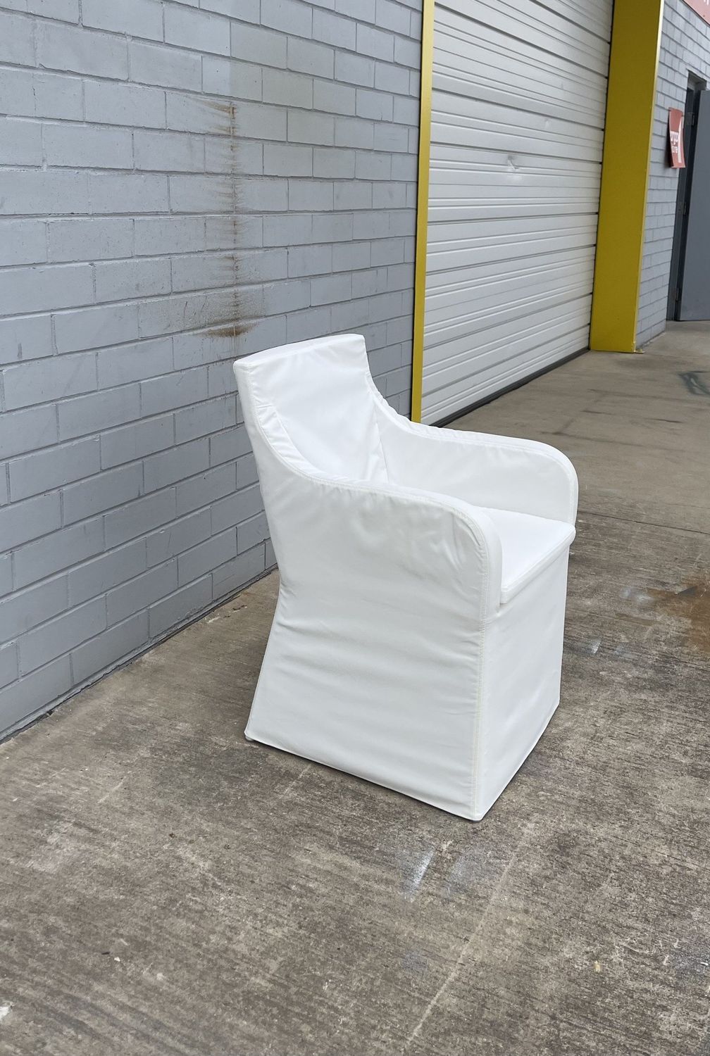 Biana Outdoor Slipcovered Chair-White Last one No Other Dics.