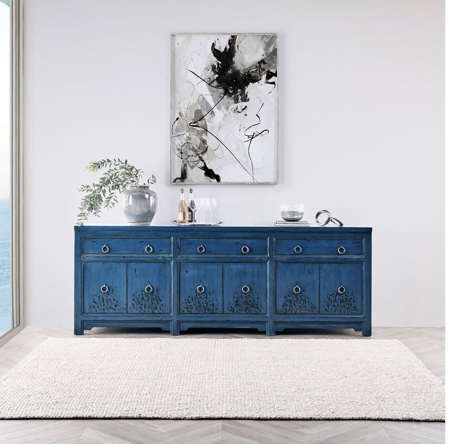 Amy 3DWR 2DR Sideboard Royal Blue 104 X 16.5 X 38.2 Clearance