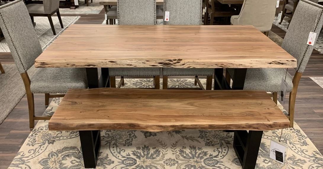Hailey Acacia 72.5&quot;x36.25&quot;x31&quot; Dining Table Nat/Gray