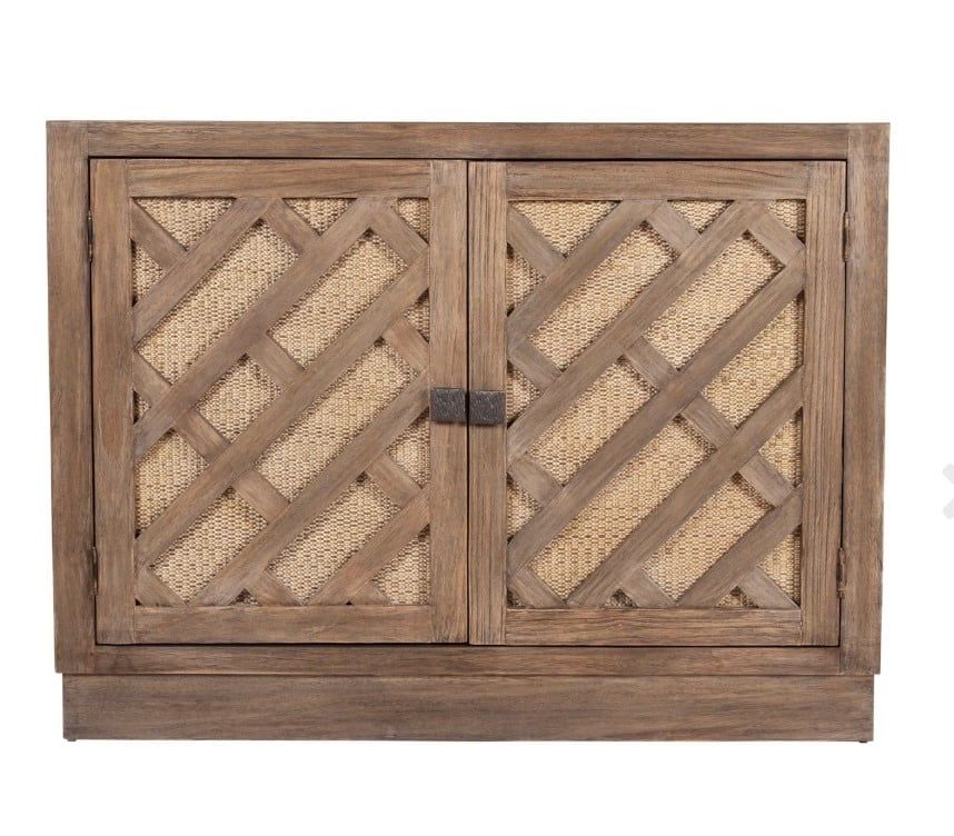 Gladys Cane 2 Door Cabinet 47x18x35