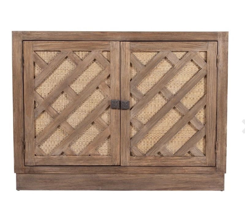 Gladys Cane 2 Door Cabinet 47x18x35