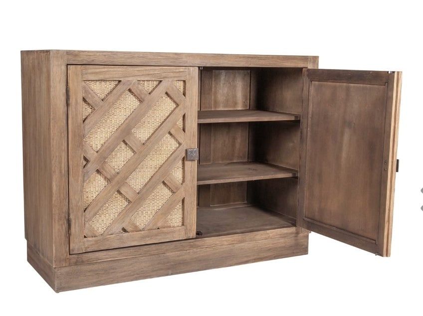Gladys Cane 2 Door Cabinet 47x18x35