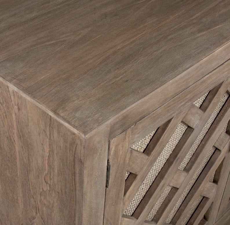Gladys Cane 2 Door Cabinet 47x18x35