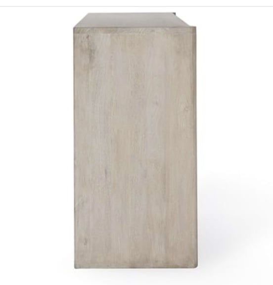 Palms  Mango Wood 4Dr Cabinet White Wash 82 W X 19 D X 37 H