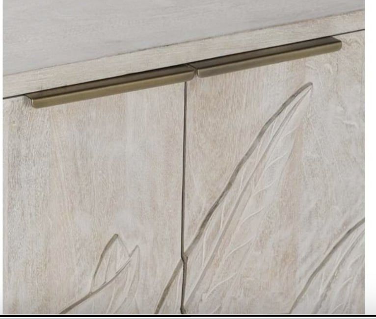 Palms  Mango Wood 4Dr Cabinet White Wash 82 W X 19 D X 37 H