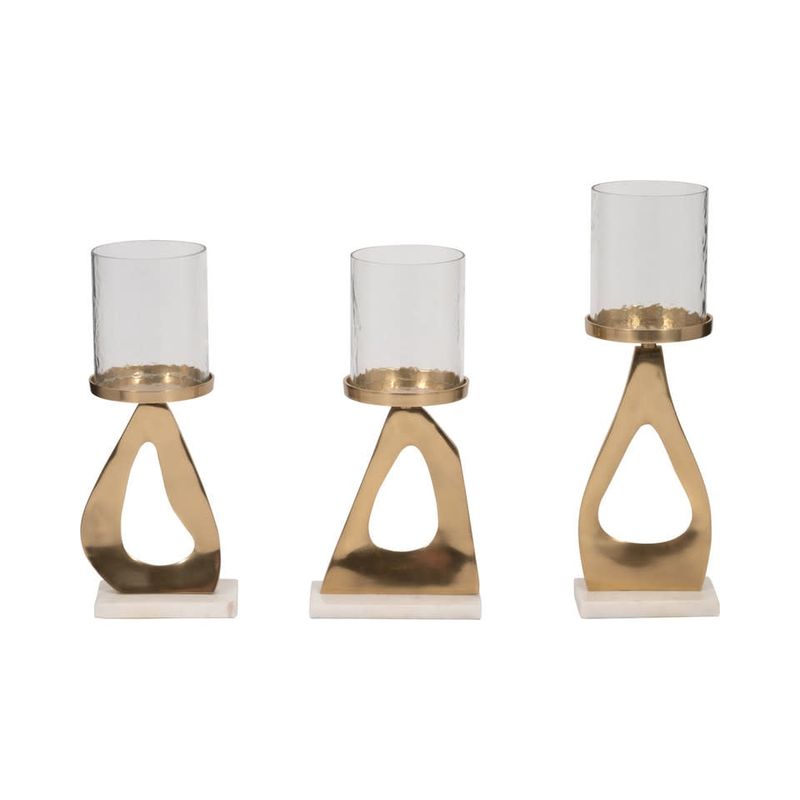 Goddess Gold Set of 3 Candle Holders (13,13,15&quot;)