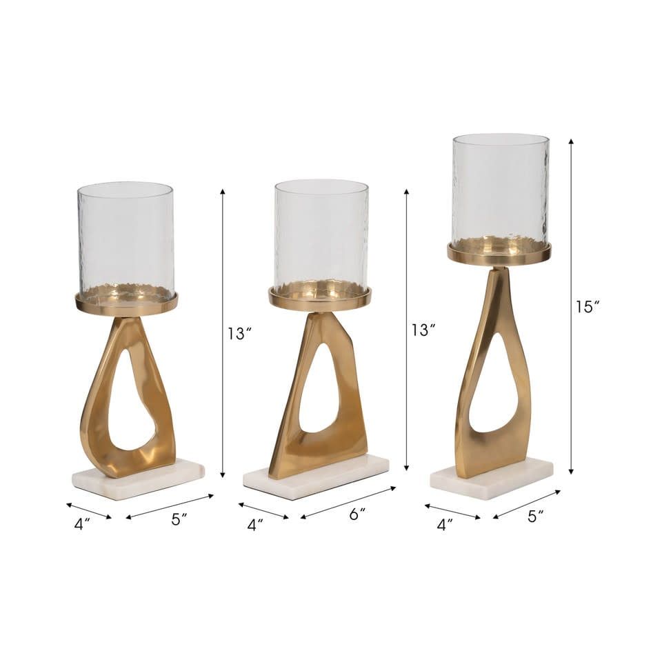 Goddess Gold Set of 3 Candle Holders (13,13,15&quot;)