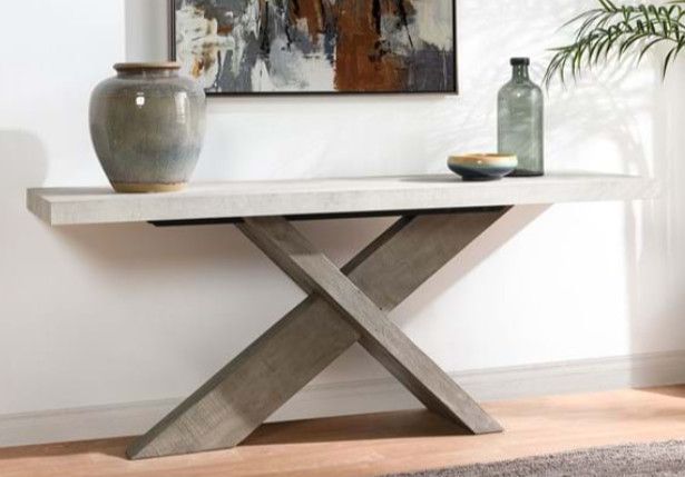 Durant Reclaimed Pine 72&quot; Console Table Distressed Gray/Weathered Chalk