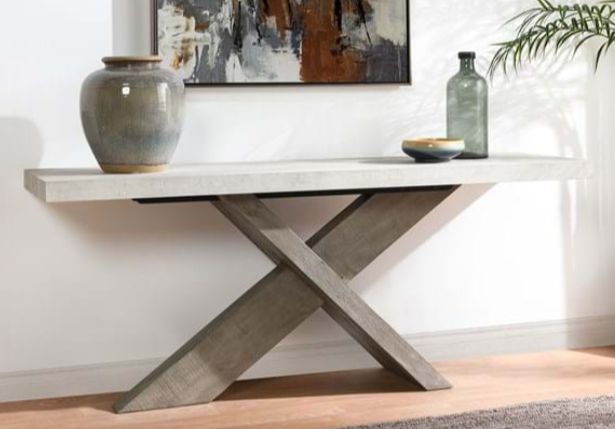 Durant Reclaimed Pine 72&quot; Console Table Distressed Gray/Weathered Chalk