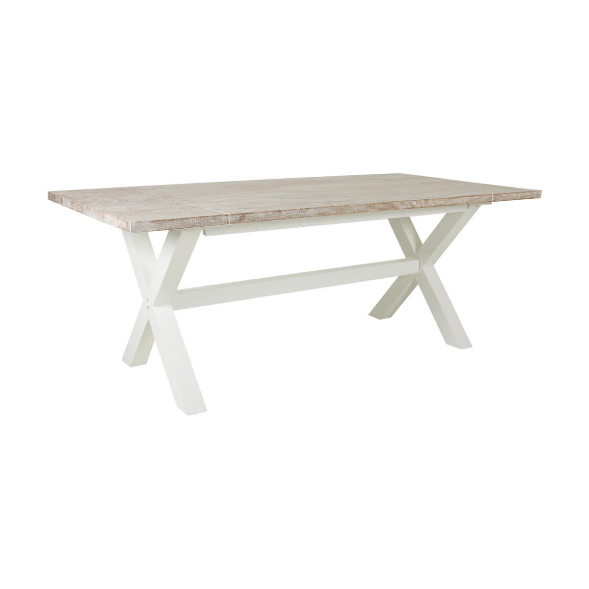 Solid Dining Table with Cross Base, 78.5x39x30