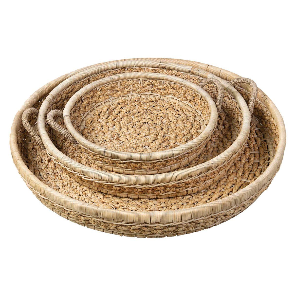 Gaia Round Woven Wall Decor Basket, Set of 3 / 35x35x4.5 | 28x28x4 | 20x20x4