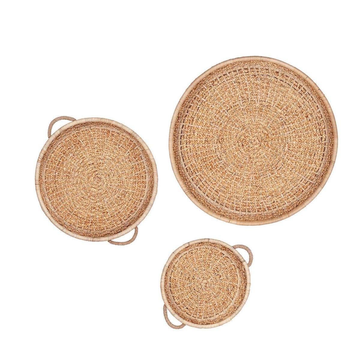 Gaia Round Woven Wall Decor Basket, Set of 3 / 35x35x4.5 | 28x28x4 | 20x20x4