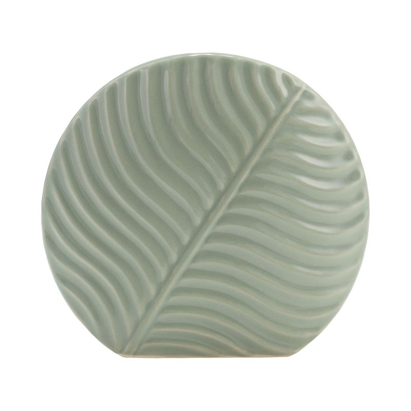 CER, 7&quot; ROUND BOTANICAL VASE, CUCUMBER