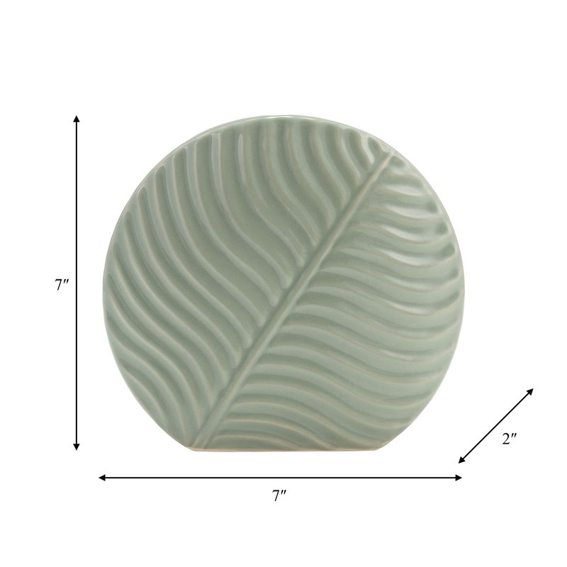 CER, 7" ROUND BOTANICAL VASE, CUCUMBER
