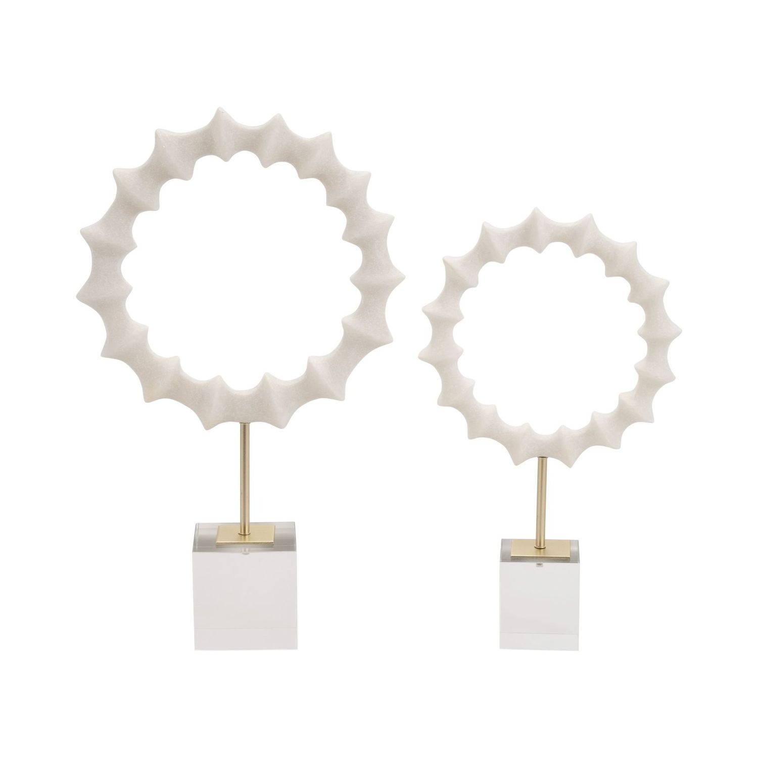 Leigha Pearl Circle Statue Set of 2 (15/18&quot;)