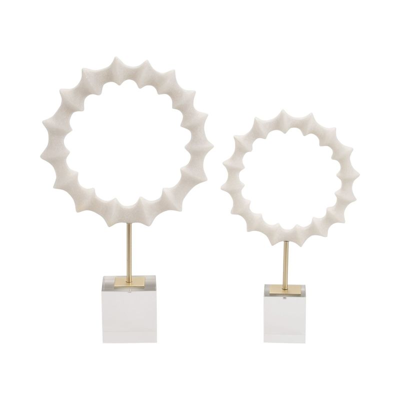 Leigha Pearl Circle Statue Set of 2 (15/18&quot;)