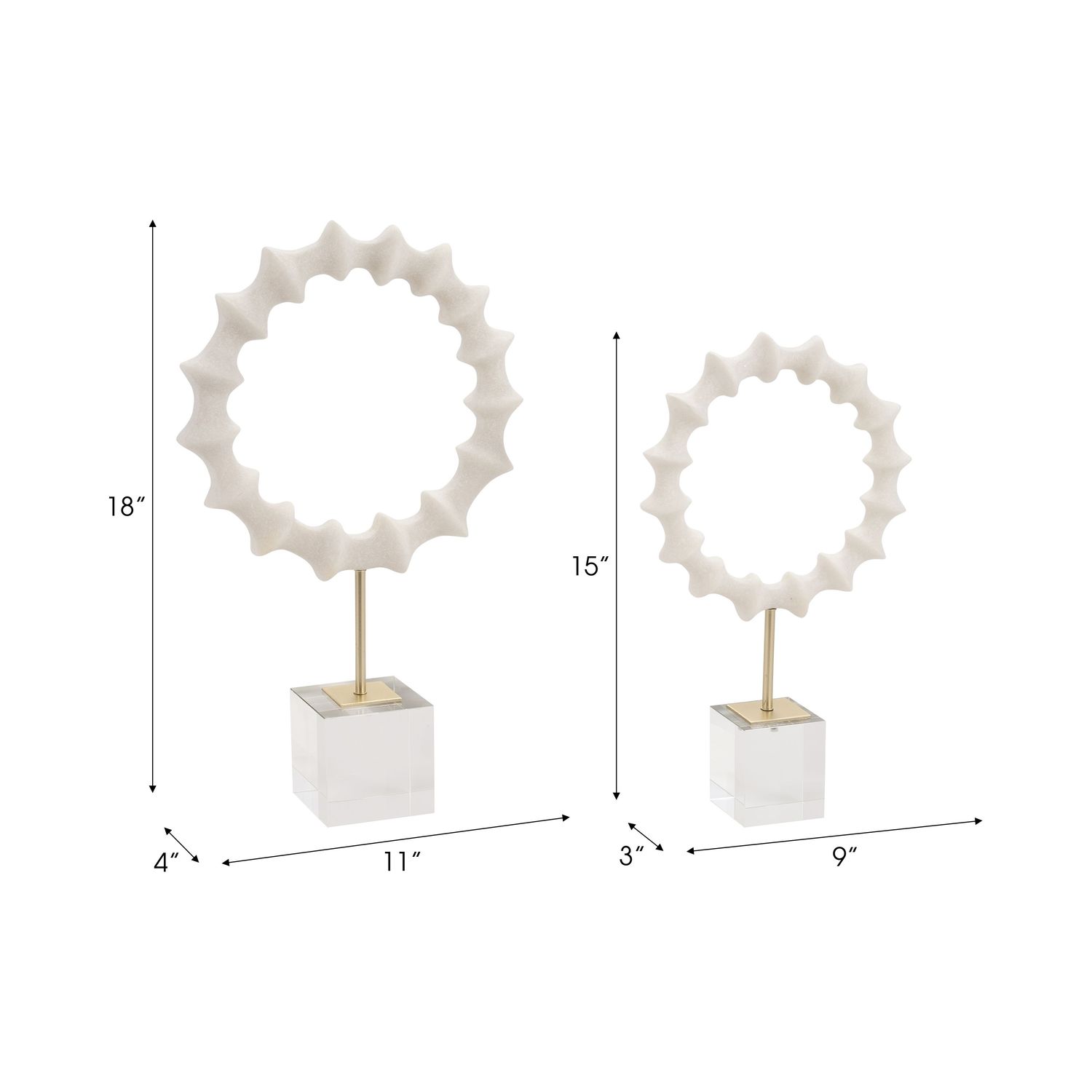 Leigha Pearl Circle Statue Set of 2 (15/18&quot;)