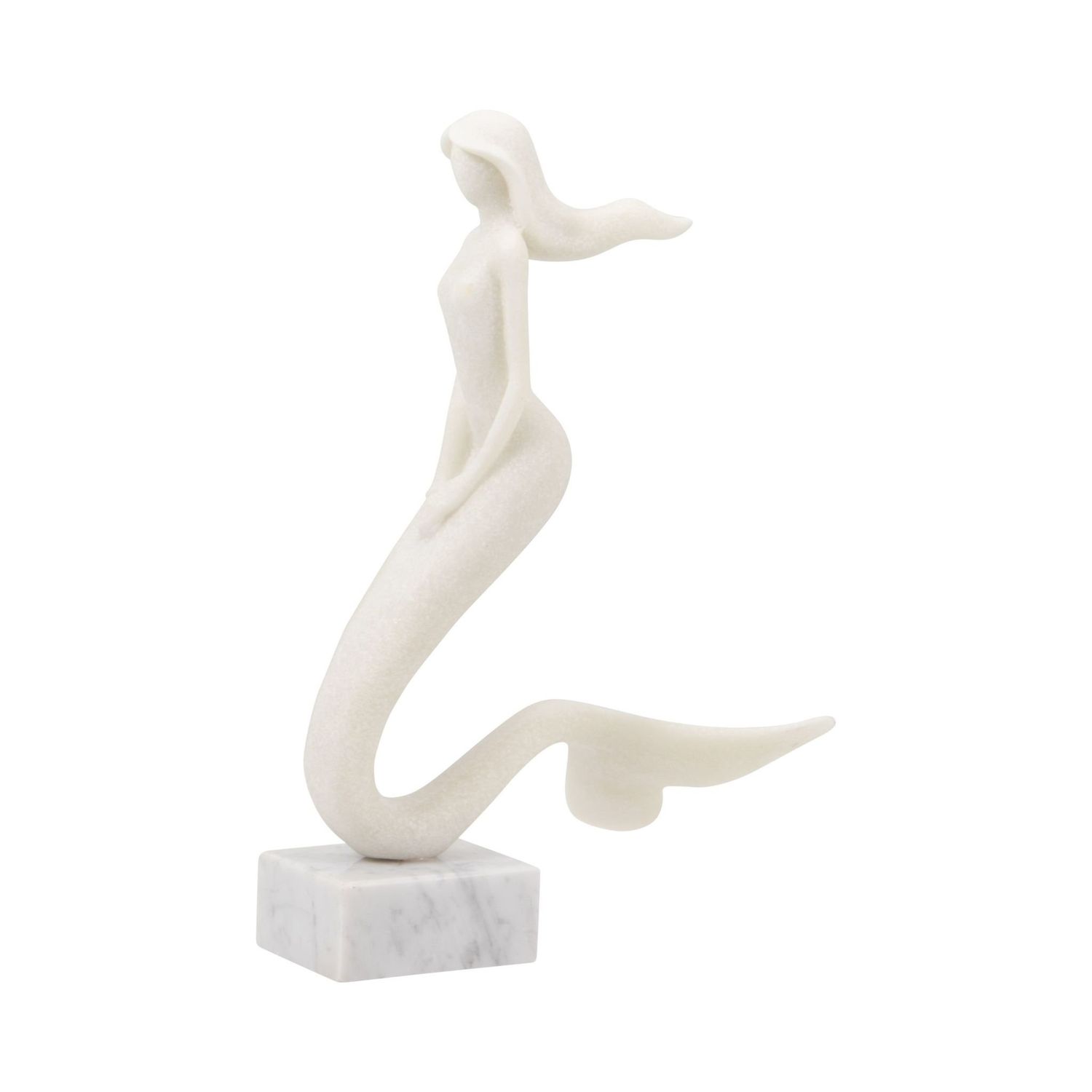 14&quot; CASPIAN MERMAID STATUARY, WHITE