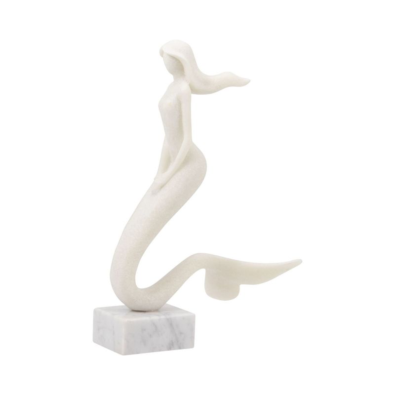14&quot; CASPIAN MERMAID STATUARY, WHITE