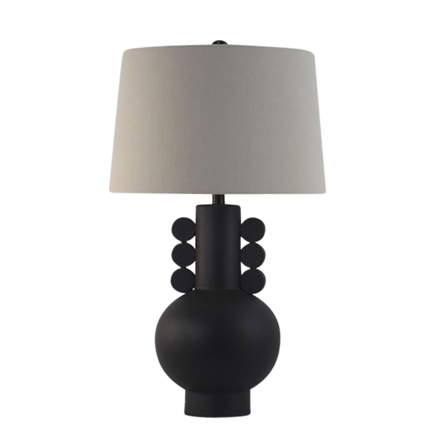 30&quot; EARED TOTEM TABLE LAMP, BLACK