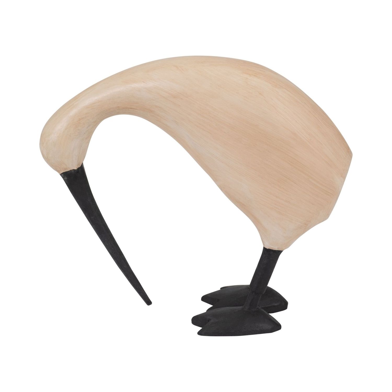 WOOD, 7&quot; KIWI BIRD W/ BLACK LEGS, NATURAL