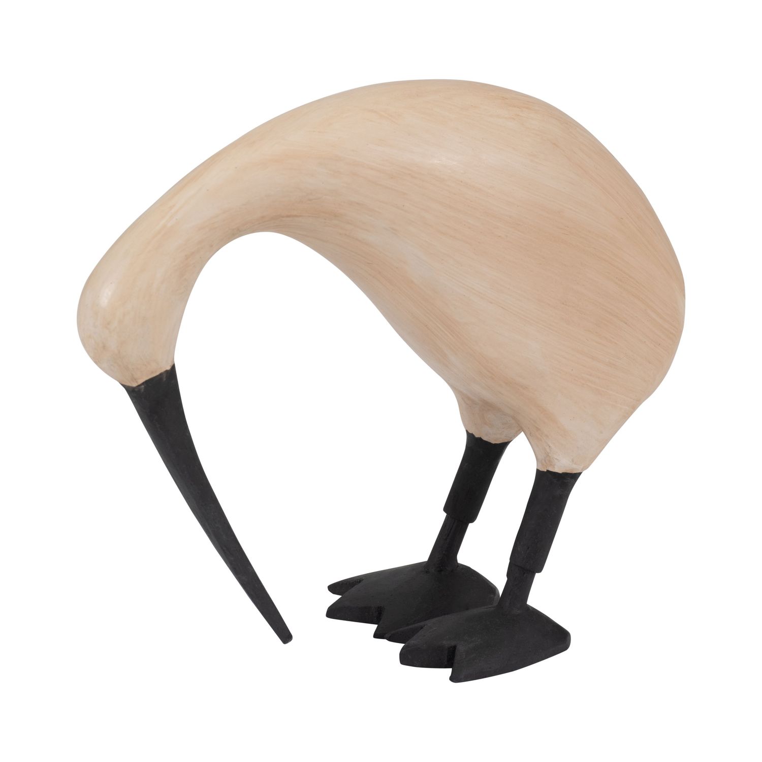 WOOD, 7&quot; KIWI BIRD W/ BLACK LEGS, NATURAL