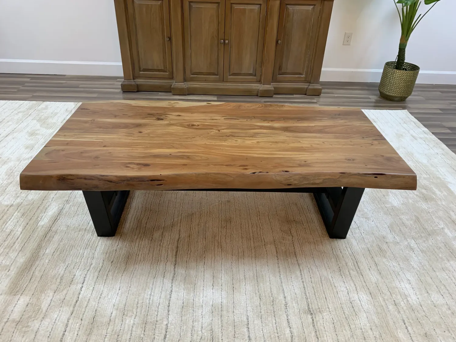 Hailey Acacia 60&quot; Live Edge Coffee Table - Natural 60&quot;L x 30&quot;W x 18&quot; High