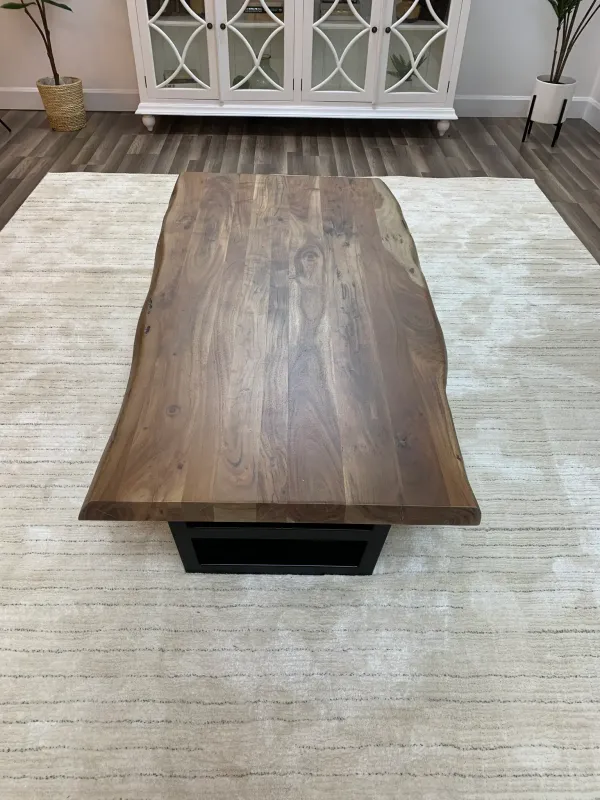 Hailey Acacia 60" Live Edge Coffee Table - Natural 60"L x 30"W x 18" High