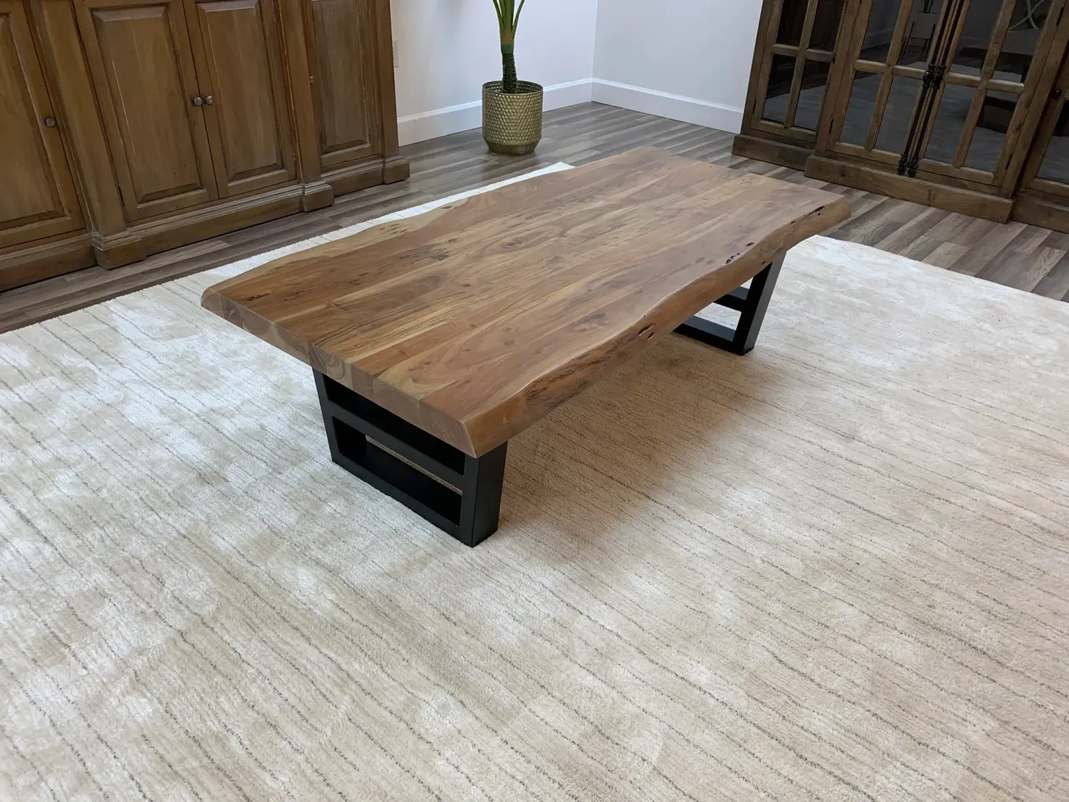 Hailey Acacia 60&quot; Live Edge Coffee Table - Natural 60&quot;L x 30&quot;W x 18&quot; High