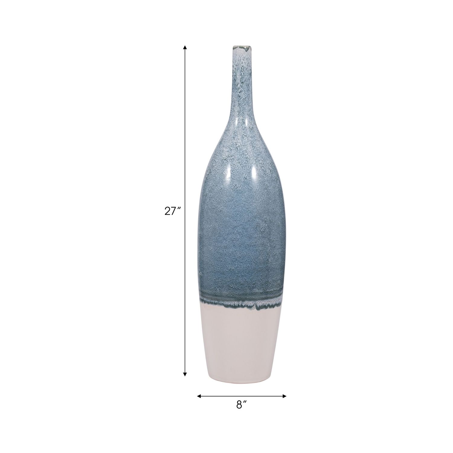 26&quot; KASHION SMALL BLUE CERAMIC VASE