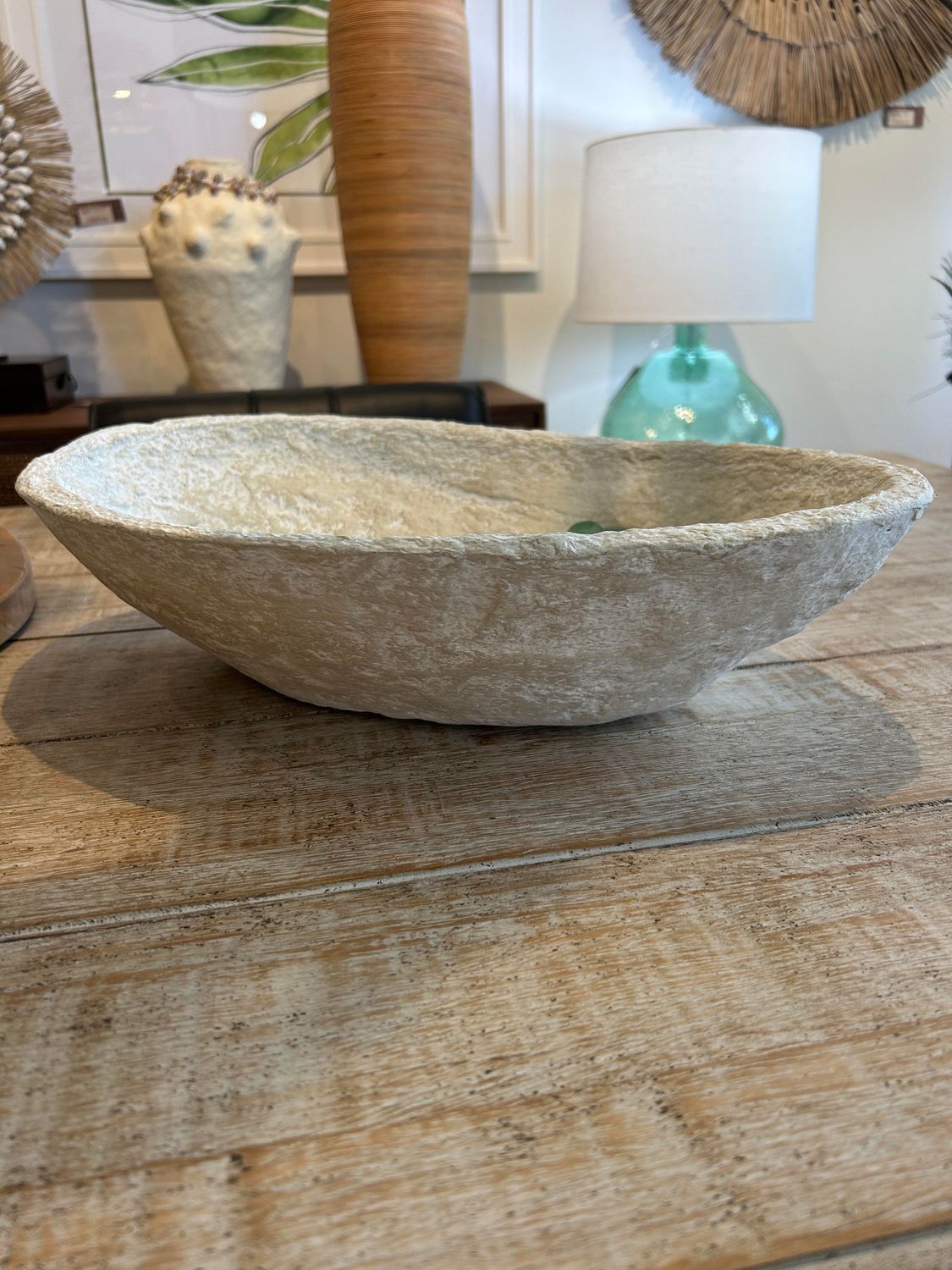 Paper Mache Bowl Med 17.5 x 11.5H x 4.5 H