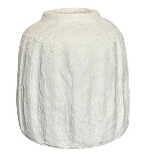 Paper Mache Ribbed Vase
