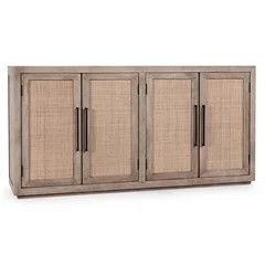Jensen Mango Wood 4Dr Cabinet Taupe 72&quot; X 18&quot; X 36&quot;