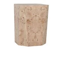 Avena Burl Wood 17&quot; Square End Table Natural 17.75W x 17.75D x 23.50H