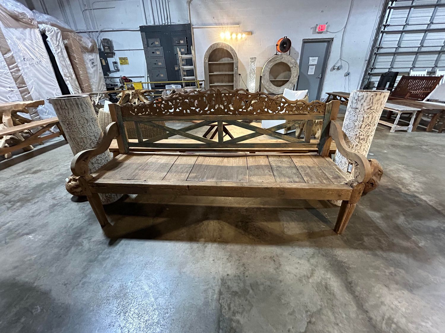 Antique Madura Bench Width: 82x22x35
