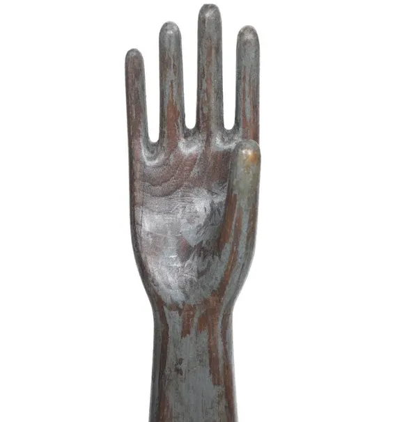Wooden Glove Mold on Base- Approx- 18.75&quot;H x 3.75&quot; base