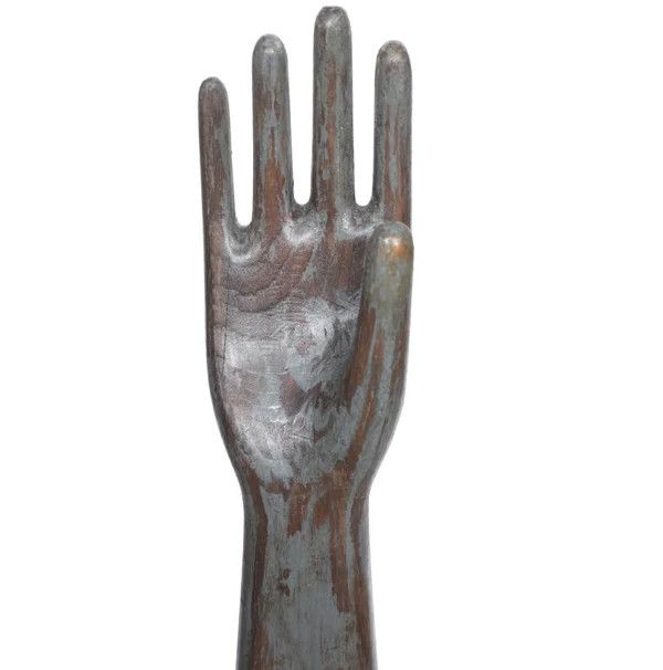Wooden Glove Mold on Base- Approx- 18.75&quot;H x 3.75&quot; base