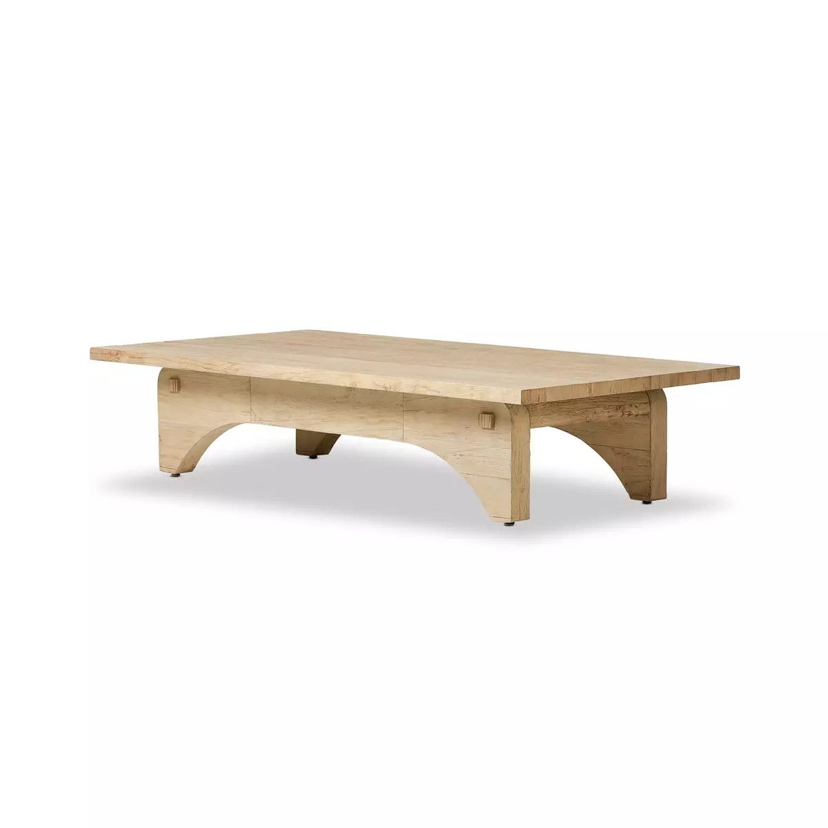 Coffee Table Bleached Alder 70&quot;w x 35&quot;d x 15&quot;h