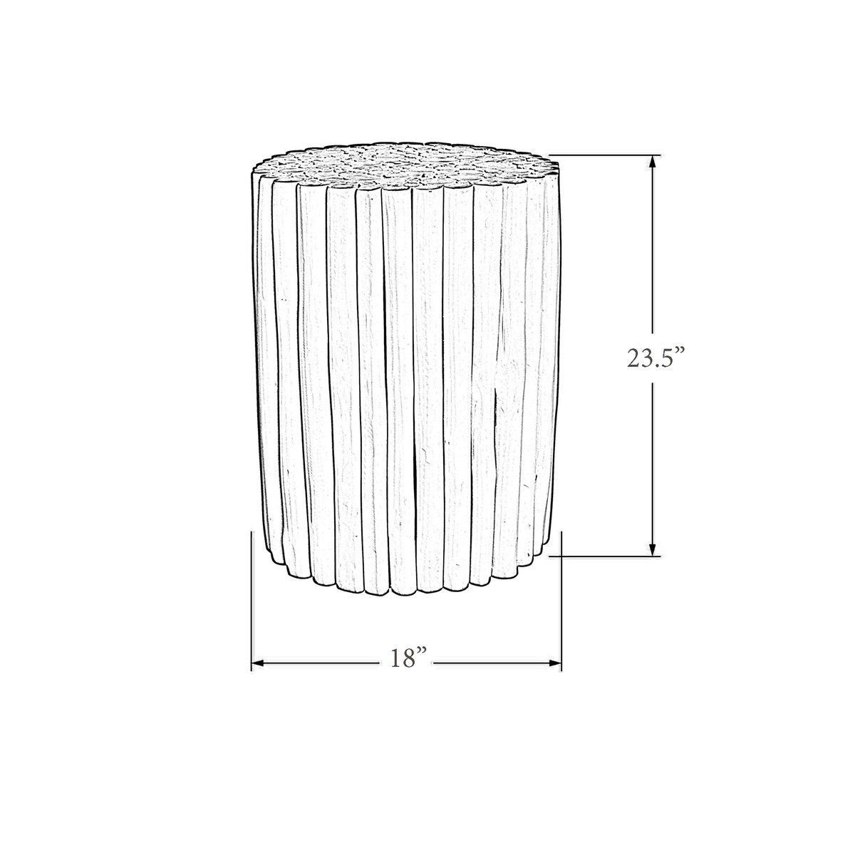 Painted White Color Side Table - 18&quot; x 18&quot; x 25.5&quot; H