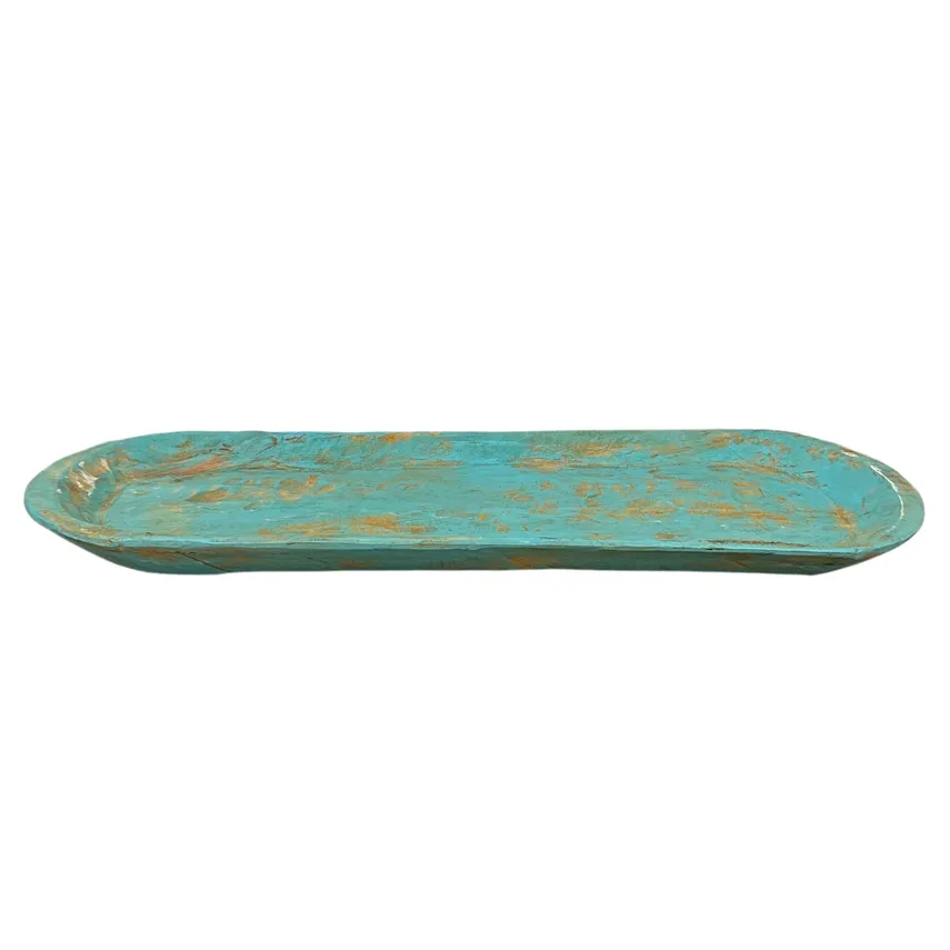 Grande Wood Dough Bowl 38”X 12&#39;&#39;x 4&#39;&#39; - Aqua