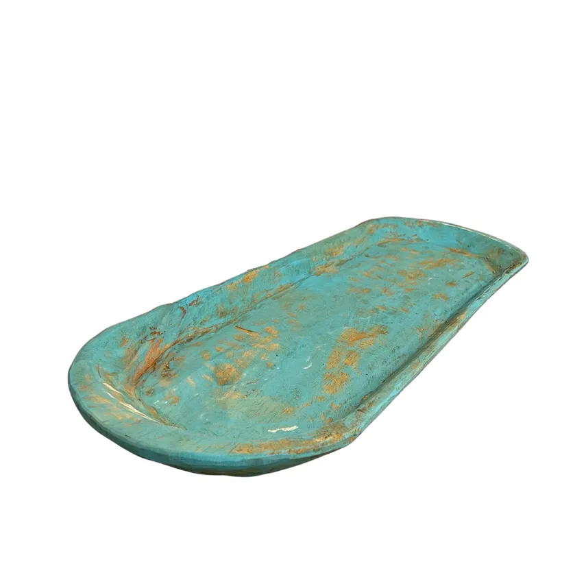 Grande Wood Dough Bowl 38”X 12&#39;&#39;x 4&#39;&#39; - Aqua