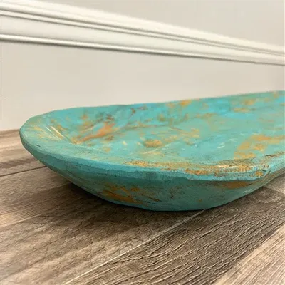 Grande Wood Dough Bowl 38”X 12&#39;&#39;x 4&#39;&#39; - Aqua