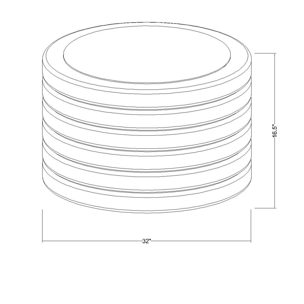 32&quot; Round Coffee Table Natural H 17&quot;