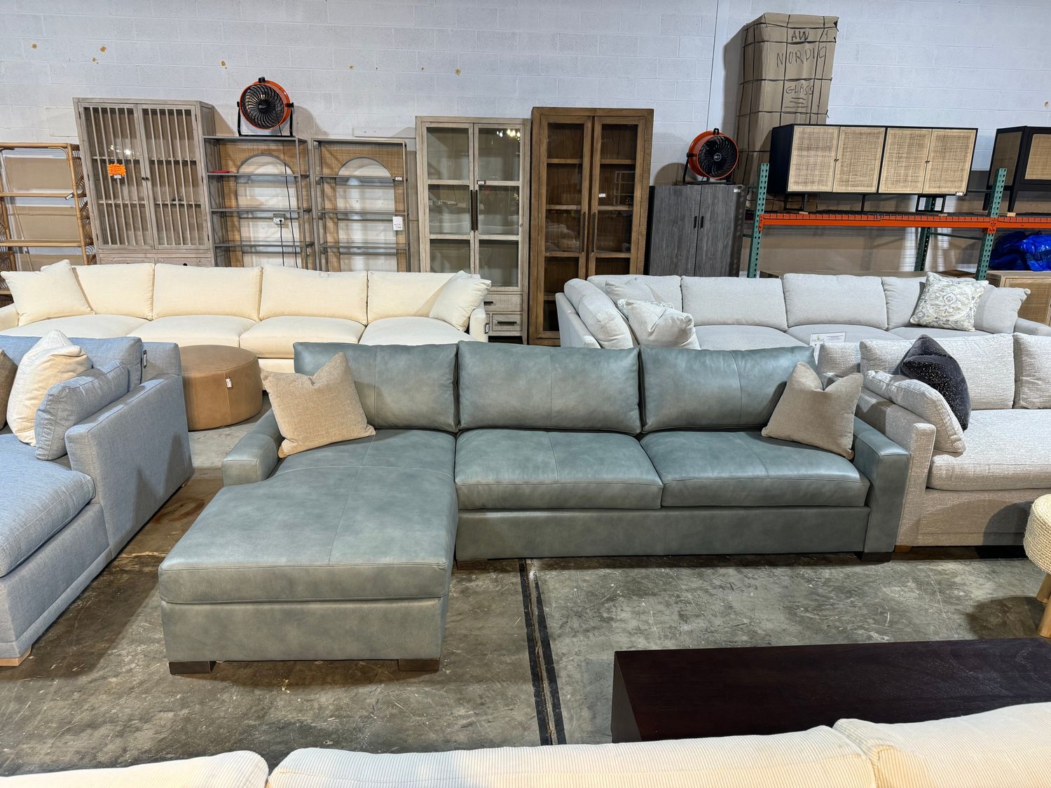 Rivera Sofa w/ LA Facing Chaise-Track Arm-Frozen Valley 117&quot; x 38.5 D x 34H  67&quot; Chaise Clearance!