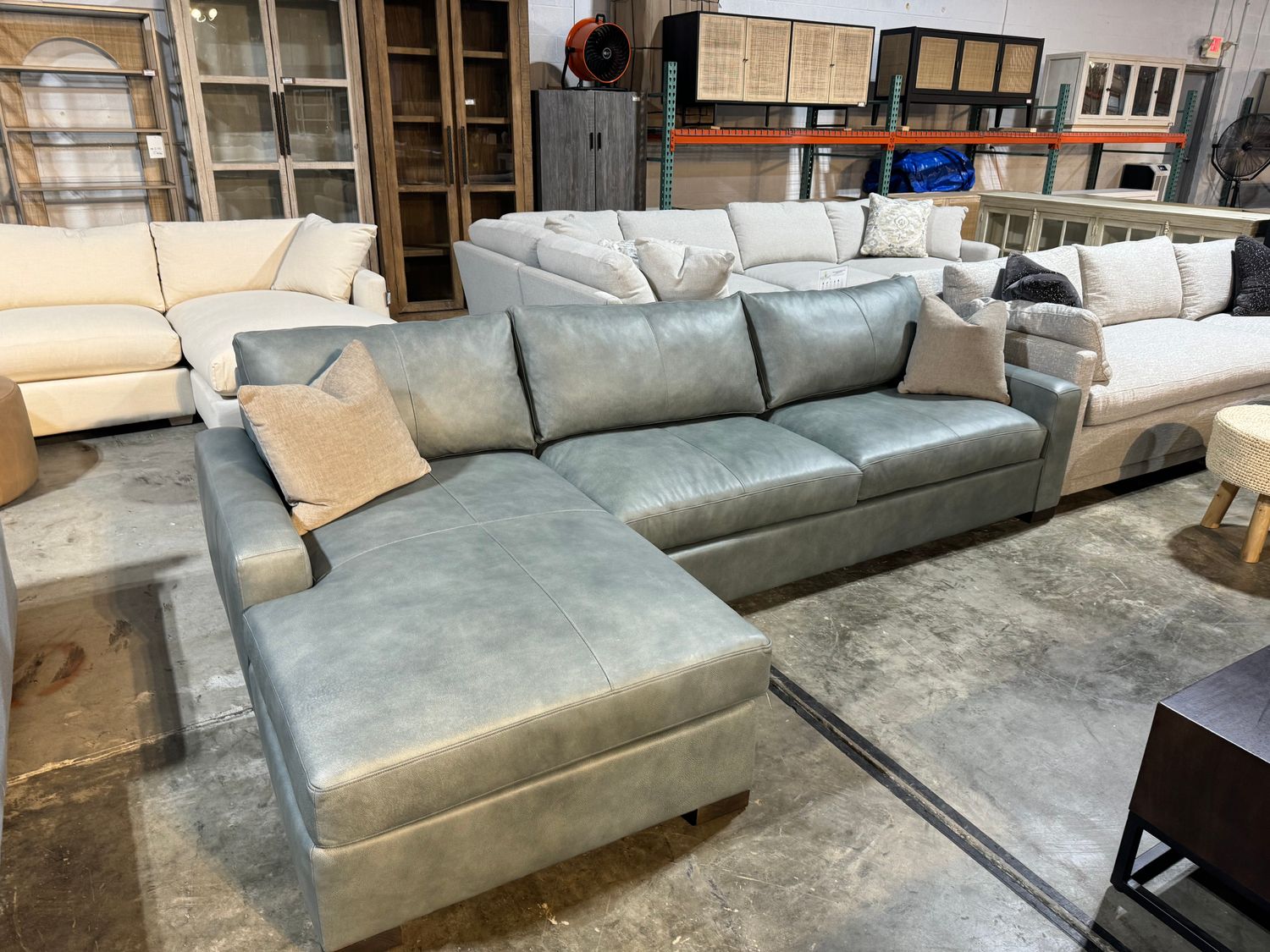 Rivera Sofa w/ LA Facing Chaise-Track Arm-Frozen Valley 117&quot; x 38.5 D x 34H  67&quot; Chaise Clearance!