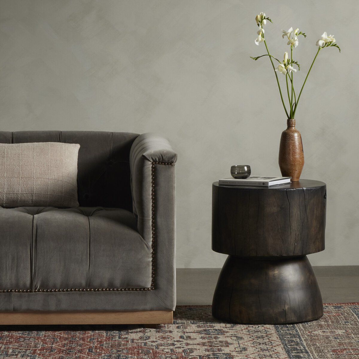 Tino End Table Rubbed Black 18.25&quot;w x 18.25&quot;d x 20.25&quot;h