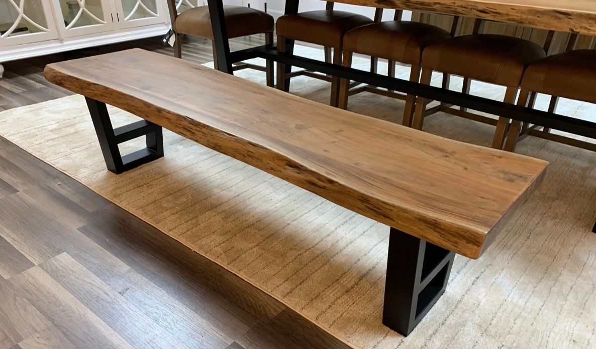 Hailey 72.25&quot;x19&quot;x18.75&quot; Acacia Live Edge Dining Bench - Natural