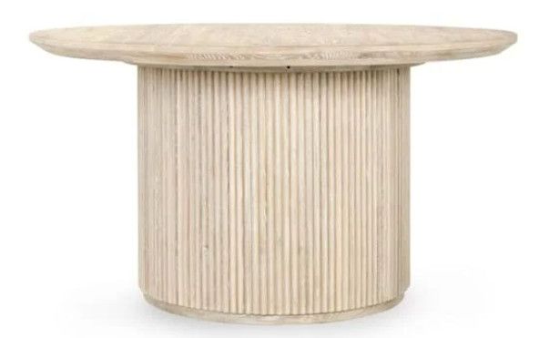 Villa Oak Wood Dining Table Crm Washed 55W x 55D x 30H