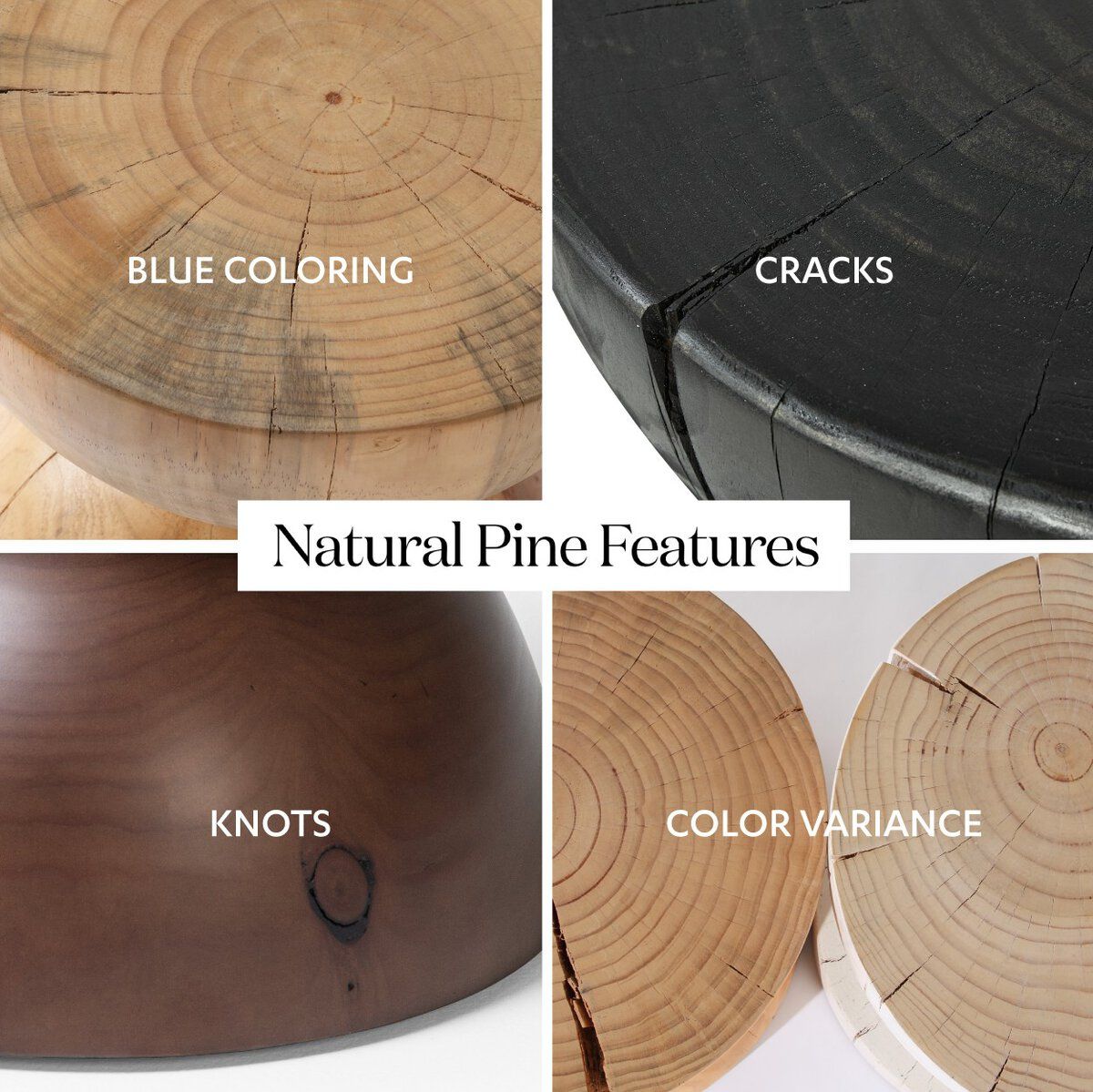 Aliza End Table Black Pine 15.50&quot;w x 15.50&quot;d x 17.00&quot;h